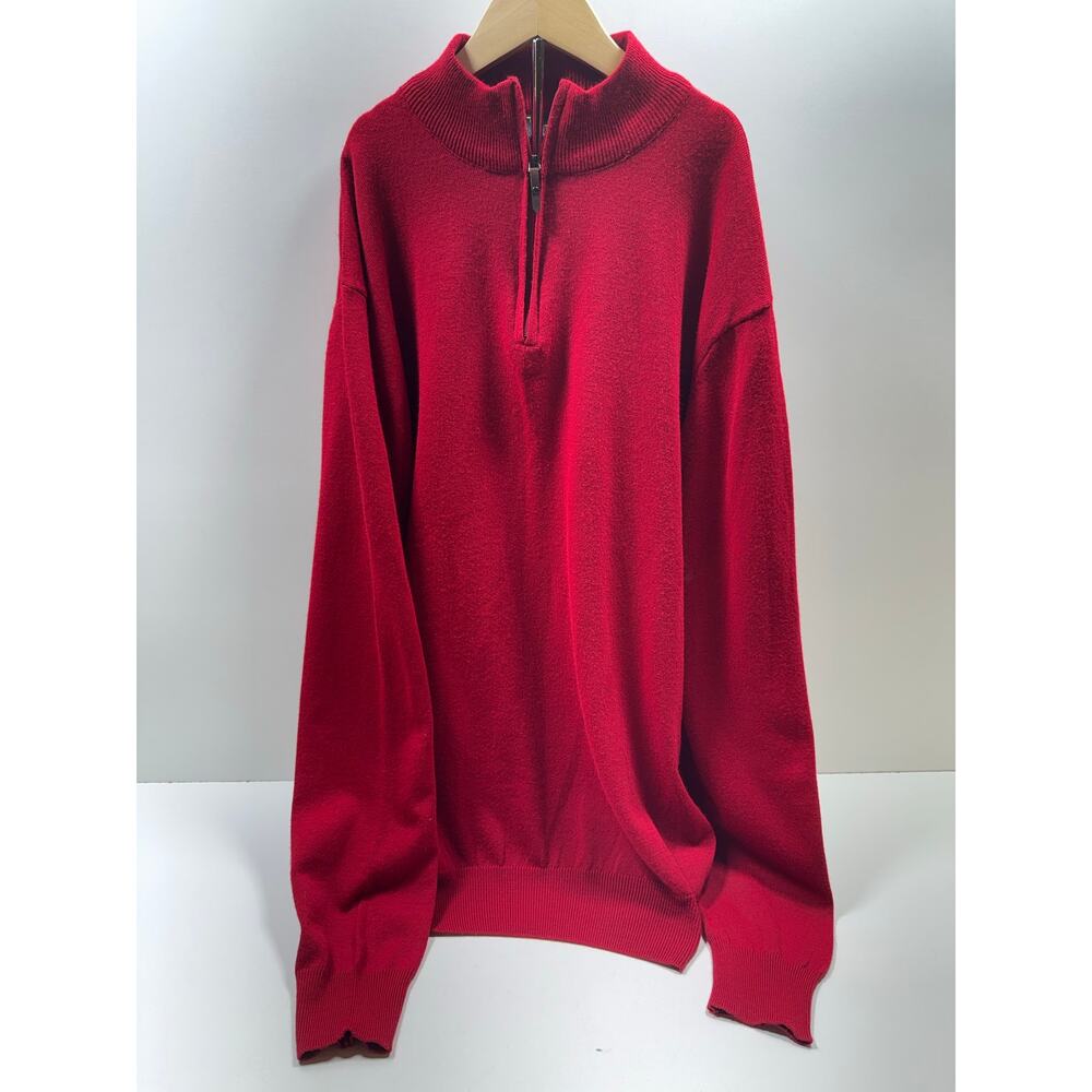 Tailored Recreation Mens Plus Sz 4X 1/4 Zip Wool Blend Pullover Sweater Dad Core